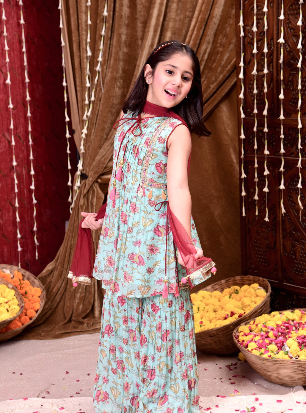 Floral Fiesta Sharara Set