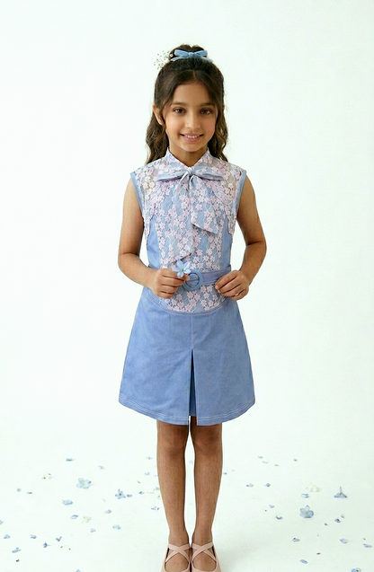 Blue Bloom Lace Dress