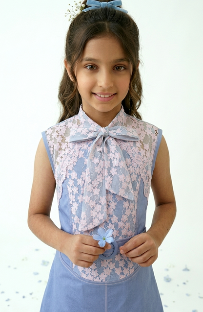 Blue Bloom Lace Dress