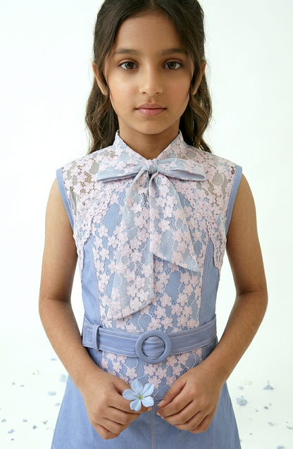 Blue Bloom Lace Dress
