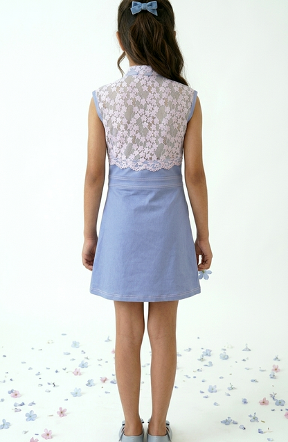 Blue Bloom Lace Dress