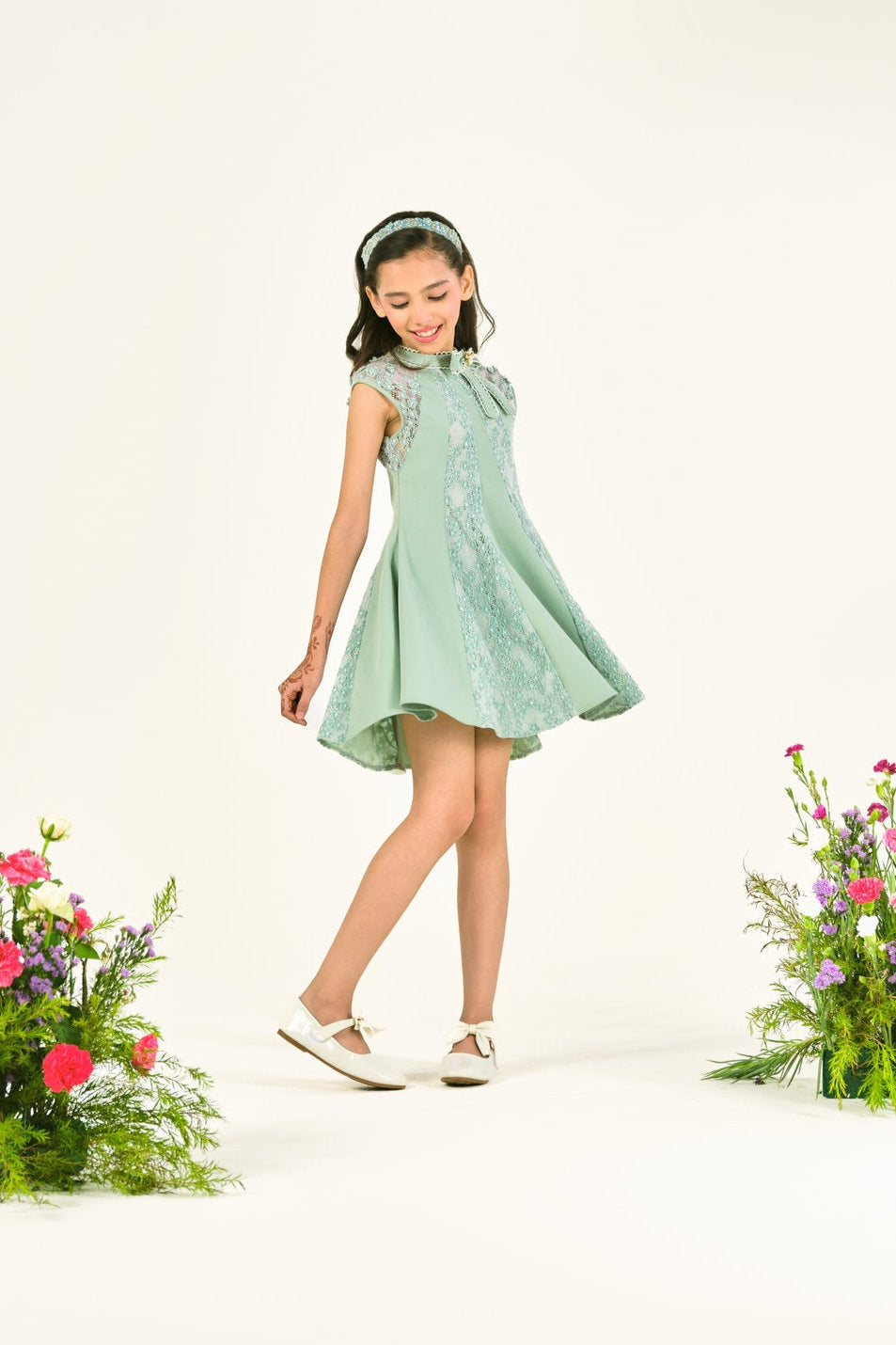 Blossom‑Bow A‑Line Elegance - Purple