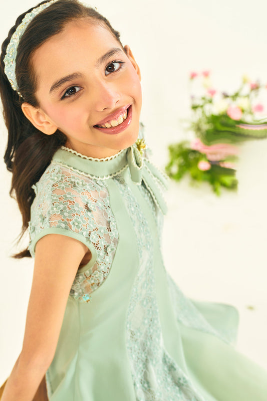 Blossom‑Bow A‑Line Elegance