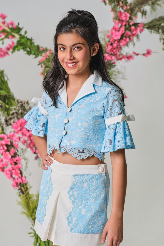 Powder Bloom Skort Set - Blue
